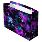 Grand Sac Cadeau Étoiles cosmiques de Galaxie violette (Dos Angle)