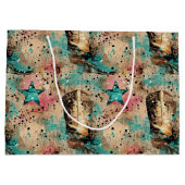 Grand Sac Cadeau Étoiles Cowgirl Boots Retro Motif (Dos)