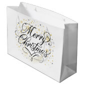 Grand Sac Cadeau Étoiles de Noël (Dos Angle)