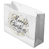 Grand Sac Cadeau Étoiles de Noël (Devant Angle)