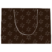 Grand Sac Cadeau Étoiles de Noël Chocolat noir (Dos)