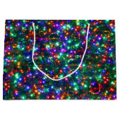 Grand Sac Cadeau Étoiles pétillantes de Noël (Devant)