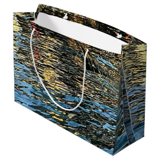Grand Sac Cadeau Evening lights on the sea Gift Bag (Dos Angle)