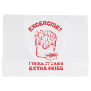 Grand Sac Cadeau Exercice Je pensais que vous avez dit frites suppl