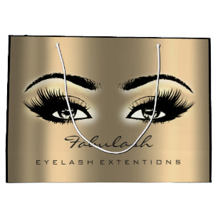 Grand Sac Cadeau Eye Lash Sepia Gold Maquillage Parties scintillant