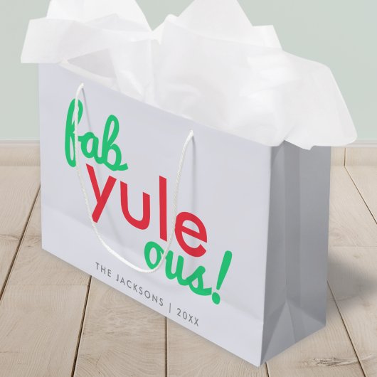 Grand Sac Cadeau Fab Yule Ous | Fabuleux Noël élégant Fun Fab