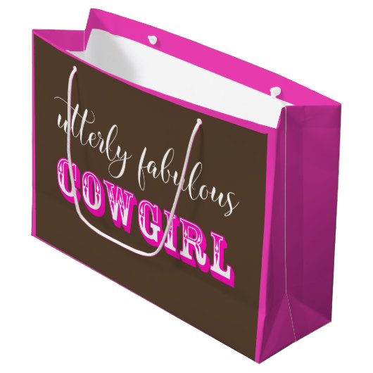 Grand Sac Cadeau "Fabulous Cowgirl" (Devant Angle)