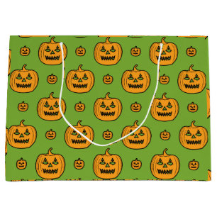 Grand Sac Cadeau Face citrouille Halloween