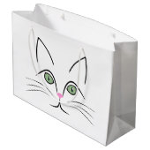 Grand Sac Cadeau Face de chat (Dos Angle)