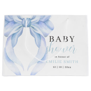 Grand Sac Cadeau Faire-part de Baby Shower Arc-en-Ciel Bleu, Coquet