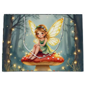 Grand Sac Cadeau Fairy on a Mushroom in Enchanted Forest Christmas (Devant)