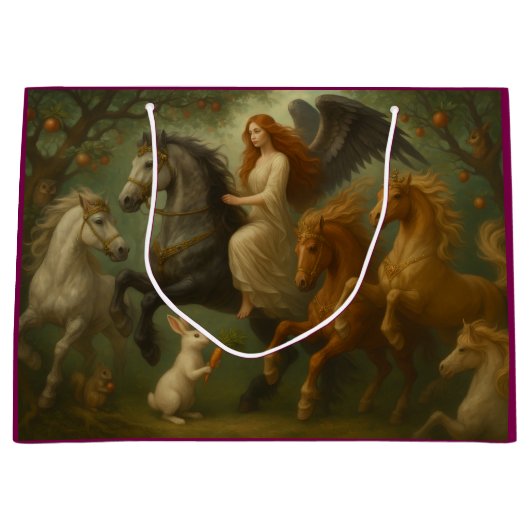 Grand Sac Cadeau Fairytale Horses and Angel Gift Bag (Devant)
