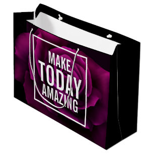 Grand Sac Cadeau Faites aujourd'hui Extraordinaire Purple Rose Insp