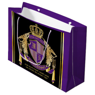 Grand Sac Cadeau Faites votre manteau d'armoiries d'or Angel d'Embl