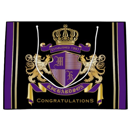 Grand Sac Cadeau Faites votre propre manteau de l'emblème de (Devant)