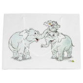 Grand Sac Cadeau famille elefant mignonne (Devant)