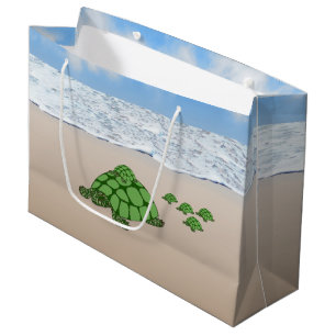 Grand Sac Cadeau Famille Terrapin en voyage
