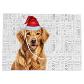 Grand Sac Cadeau Fantastique Noël Golden Retriever Dog Holiday (Dos)