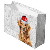 Grand Sac Cadeau Fantastique Noël Golden Retriever Dog Holiday (Devant Angle)