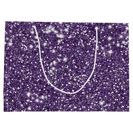 Grand Sac Cadeau Faux Parties scintillant violet, texture (Dos)