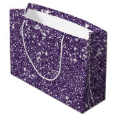 Grand Sac Cadeau Faux Parties scintillant violet, texture (Dos Angle)