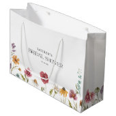 Grand Sac Cadeau Faveurs de mariage floral à fleurs sauvages (Devant Angle)