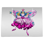 Grand Sac Cadeau Fée mignonne sur l'argent (Devant)