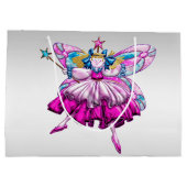 Grand Sac Cadeau Fée mignonne sur l'argent (Dos)