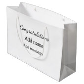 Grand Sac Cadeau Félicitations ajouter un message de nom simple dip (Dos Angle)