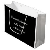 Grand Sac Cadeau Félicitations ajouter un message de nom simple dip (Devant Angle)