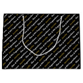 Grand Sac Cadeau Félicitations Black White Gold Classe de 2024 (Devant)