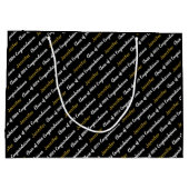 Grand Sac Cadeau Félicitations Black White Gold Classe de 2024 (Dos)