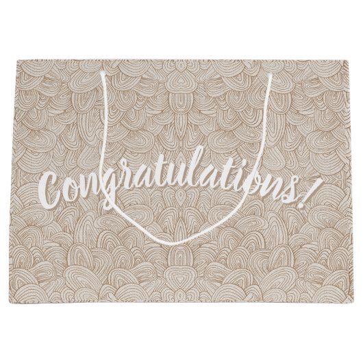Grand Sac Cadeau Félicitations !- Cadeau neutre grande Tresse Quant (Devant)