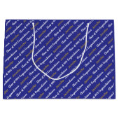 Grand Sac Cadeau Félicitations Deep Blue White Gold Class de 2025 (Devant)