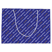 Grand Sac Cadeau Félicitations Deep Blue White Gold Class de 2025 (Dos)