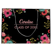 Grand Sac Cadeau Félicitations Grad. Floral moderne personnalisé (Dos)