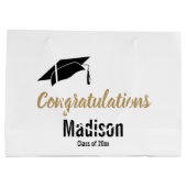 Grand Sac Cadeau Félicitations noires et blanches faites sur (Dos)