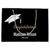 Grand Sac Cadeau Félicitations noires et blanches faites sur (Dos)