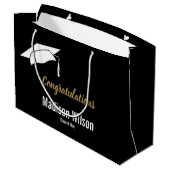 Grand Sac Cadeau Félicitations noires et blanches faites sur (Dos Angle)