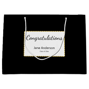 Grand Sac Cadeau Félicitations Nom du diplômé Remise des diplômes n