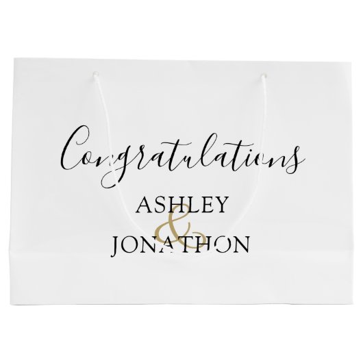 Grand Sac Cadeau Félicitations Noms des Mariés Mariage (Dos)