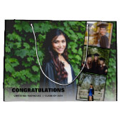 Grand Sac Cadeau Félicitations Photo Collage Black Graduation Day (Dos)