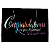 Grand Sac Cadeau Félicitations pour la retraite des enseignants (Dos)