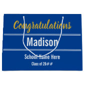 Grand Sac Cadeau Félicitations pour le Bleu et le Blanc (Devant)