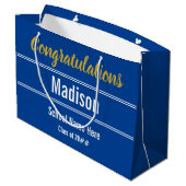 Grand Sac Cadeau Félicitations pour le Bleu et le Blanc (Dos Angle)