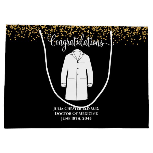 Grand Sac Cadeau Félicitations White Coat Physician Doctor (Dos)