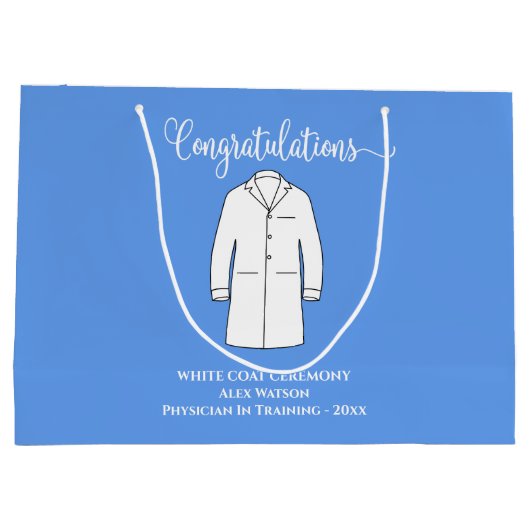 Grand Sac Cadeau Félicitations White Coat Physician Doctor (Dos)