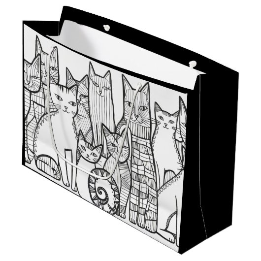Grand Sac Cadeau Feline (Devant Angle)