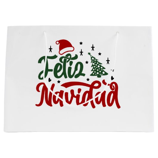 Grand Sac Cadeau Feliz Navidad (Devant)