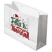 Grand Sac Cadeau Feliz Navidad (Devant Angle)